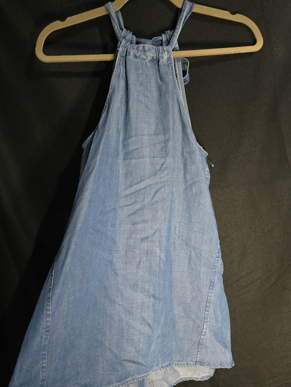 Zenana Outfitters Light Blue Chambray Halter Tank Top